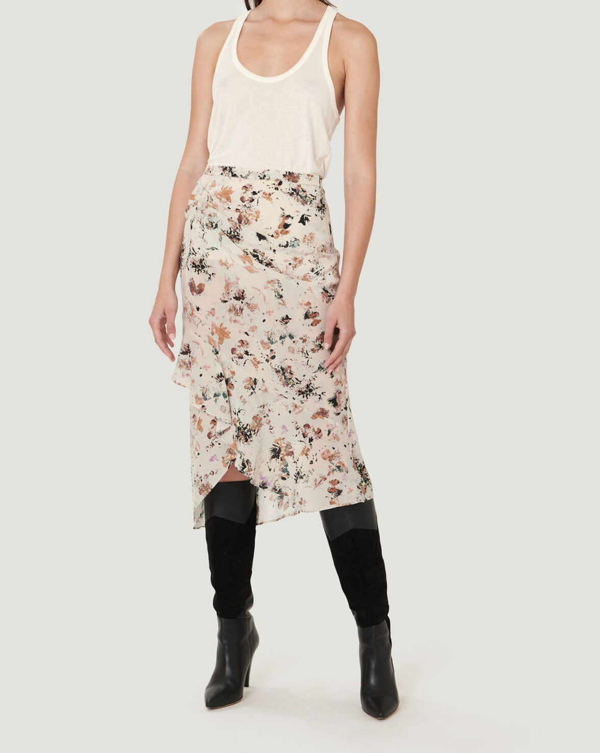 AMELY SCOOP NECK THIN STRAP TANK TOP image number null